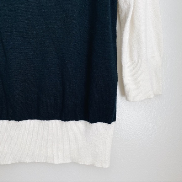 Chico’s Black & Ivory Knit Sweater GOP Long Sleeves Classic Casual Relaxed Fit - Picture 6 of 7